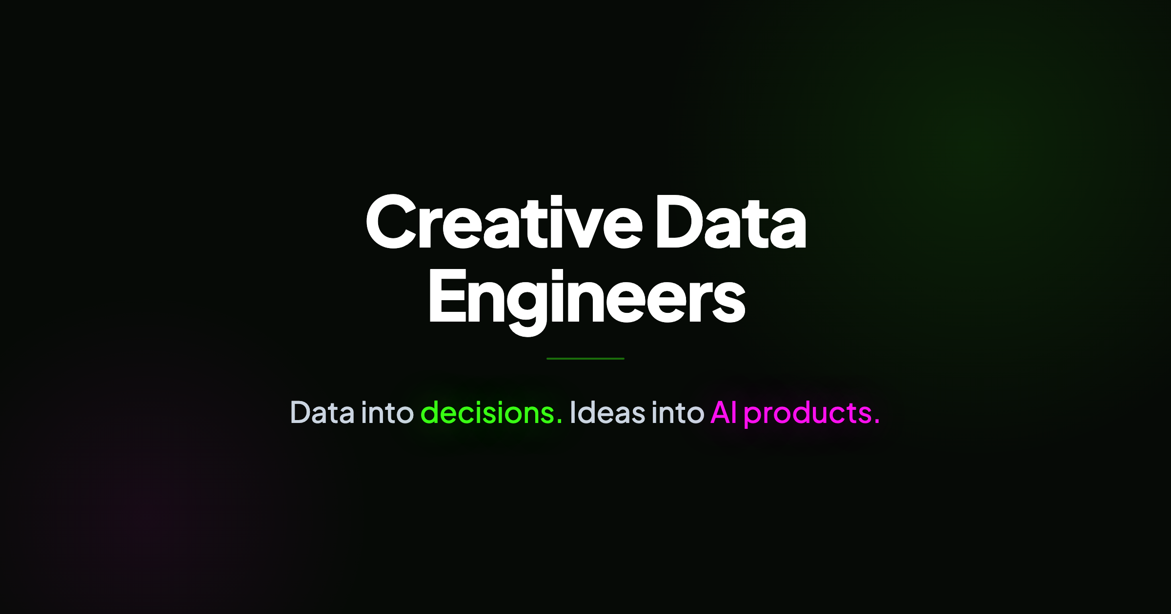 Creative Data Engineers | AI Search Visibility + Analytics Consulting